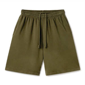 <b>Men's</b> 100% Cotton Fleece Sweat <b>Shorts</b> Quick Dry Custom Made Wholesale Jogging <b>Shorts</b> <b>with</b> Pattern Decoration and <b>Pockets</b> - Product Image 1