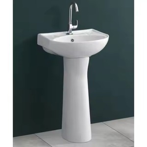 Vistaar OEM Lavabo de cerámica delgado con pedestal Piso completo Montado en la pared Lavabo Fregadero India Diseño de gran oferta - Product Image 5