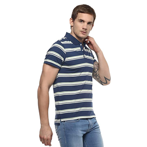 เสื้อยืดลายทางแขนสั้นเข้ารูปสำหรับผู้ชาย,เสื้อยืดแฟชั่นแบบเข้ารูปปรับแต่งได้จากบังกลาเทศ - Product Image 5