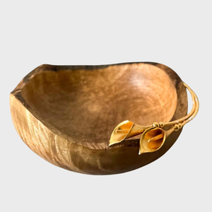 Creative Home Decorative Wooden <b>Bowl</b> Floral Accent Restaurant Decor Tabletop <b>Bowl</b> <b>Snacks</b> Serving <b>Bowl</b> For Kitchen Accessories - Product Image 2