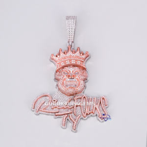 Moda 14kt oro Hip Hop diamante colgante alta calidad VVS claridad lujo helado joyería GIA hecho alta pureza plata esterlina - Product Image 1