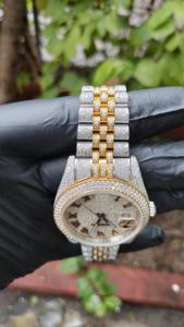 Montre chronographe de luxe en acier inoxydable de haute qualité, sertie de saphir en cristal de moissanite glacé, pour homme, passe le testeur de diamants, quartz - Product Image 4