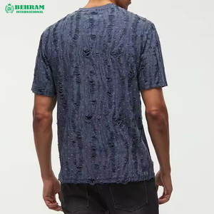 T-shirt Homme Col Rond Coupe Ample Effet Vieilli Manches Courtes 320 g/m² 100 % Coton Anti-Plis Séchage Rapide Respirant – Grande Vente - Product Image 3