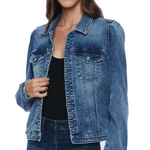 Veste en jean délavée unie, style boyfriend, pour hommes, femmes et juniors, vestes en jean premium, manteaux en jean - Product Image 4