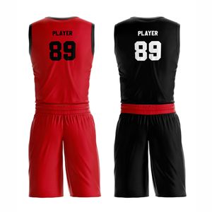 Ensemble de maillots de basket-ball réversibles à sublimation personnalisée, uniformes de basket-ball, maillots et shorts au design personnalisé - Product Image 3