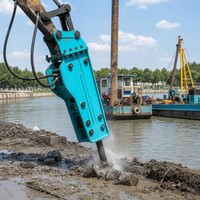 Marteau hydraulique haute performance de 600 kg pour excavatrice de 13 à 15 tonnes |   Brise-roche durable pour les projets de dragage de canaux