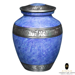 Urne funéraire pour adulte, bleu argenté, style européen et américain, 220 pouces cubes, écologique, durable, design personnalisable - Product Image 2