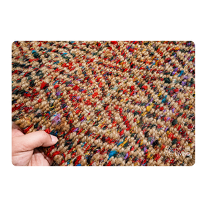 Durable Eco Friendly Handwoven Jute Rug with Natural Multi Color PET Yarn for Living Room Bedroom and Stylish Home <b>Flooring</b> - Product Image 1