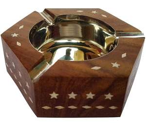 Cenicero de Madera Ecológico, Simple y Asequible para Fumar a Diario, Cenicero de Madera Rústico con Tapa, Compacto y Elegante - Product Image 5