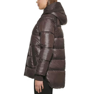 Nouveautés Vestes doudounes pour femmes Style Street Wear Couleurs unies ou tissu imprimé Veste doudoune pour femmes avec capuche amovible - Product Image 4