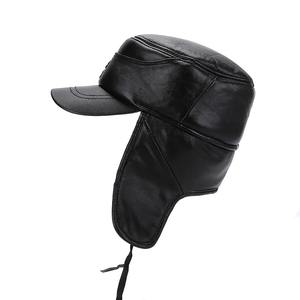 2025 New Style <b>Men</b> Ear Flap Genuine Leather <b>Hat</b> <b>Winter</b> Vintage Baseball Caps Thicken Warmer Flat <b>Hats</b> Fashion Real sheepskin Cap - Product Image 4