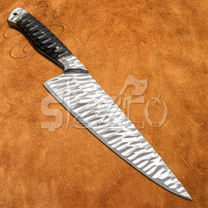 Cuchillo de Chef de cocina profesional hecho a mano con hoja de acero D2 y mango de cuerno de búfalo para caza y Camping regalo de calidad - Product Image 2
