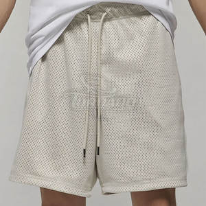 High Street Men's Summer Gym Shorts Secado rápido Personalizable Cintura media Malla Vintage Patrón lavado Poliéster de alta calidad - Product Image 3