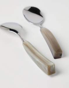 Craftshub cuillère en corne de buffle de luxe couverts cuillères de Table en bois de qualité supérieure pour café après-midi thé salade de thé glacé - Product Image 1