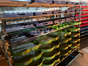 Meilleures ventes Plateaux en laque à bordure vert foncé faits à la main Élégant plateau de service décoratif Finition brillante de qualité supérieure pour la décoration moderne de la maison - Product Image 6