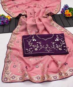 Look riche en soie Saree Bollywood à la mode Beauté captivante avec impression numérique Prix de gros Vêtement ethnique Couleur noire - Product Image 5