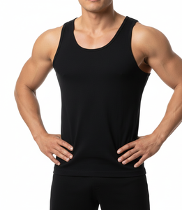 Gilet en coton noir ZenWear pour homme Sans manches Tissu extensible doux et respirant Conçu pour une utilisation quotidienne active confortable - Product Image 6