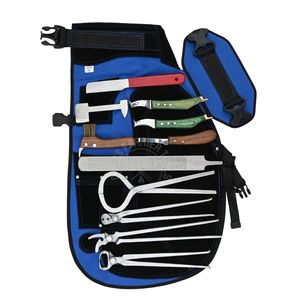 Kit d'outils de maréchal-ferrant et tablier de maréchal-ferrant avec 11 outils pour le soin des sabots : coupe-ongles, couteau à boucle, pince à clous, tire-clous, râpe à sabots - Product Image 1