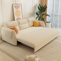 K98 # Sofá Cama Plegable de Terciopelo Tecnológico 0618, Reposabrazos de Doble Capa, Gran Almacenamiento, Modular, 3 Plazas, Sala de Estar, Acero Inoxidable