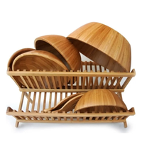 Égouttoir à vaisselle pliable en bambou moderne et écologique - Égouttoir de cuisine