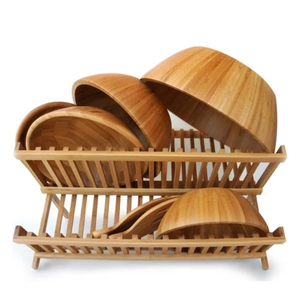 Bamboo Dish Drying <b>Rack</b>-Eco-Friendly Kitchen Draining <b>Rack</b> - Product Image 1