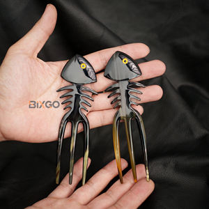 Premium Vietnam, venta al por mayor, Natural cuerno de búfalo, horquilla de estilo Fishbone, accesorios para el cabello de moda para mujer - Product Image 2