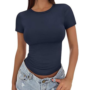 T-shirts à manches courtes pour femmes hauts d'entraînement Fitness Pilates Gym vêtements de sport t-shirts prochain niveau 6610 dames équipage t-shirt - Product Image 1