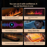 Humidificateur à flamme avec atomisation 3D intégrée, simulation de cheminée électronique, décoration de flamme pour la maison, intérieur, salon, fonctionne sur piles, version anglaise