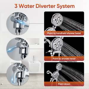 Handheld High Pressure 10 Spray Mode for Teflon Coated <b>Shower</b> <b>Head</b> Anti-Leakage Power Hose Overhead <b>Bracket</b> for Hard Water - Product Image 5