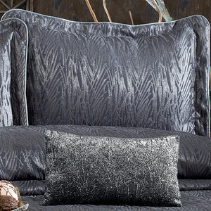 Juego de Ropa de Cama Guzide Riva Vivaldi Gris Antracita de 4 Piezas, Personalizado, Clásico, de Lujo, 100% Chenilla Orgánica Tejida a Rayas - Product Image 3