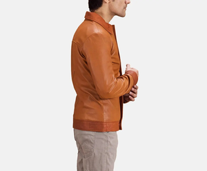 2025 último diseño de lona de cuero de moda para hombre con cuello levantado chaqueta de invierno precio al por mayor duradero bolsillo frontal de dos lados - Product Image 6