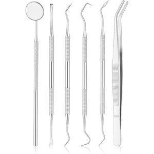 Dental Stainless Steel Manual <b>Oral</b> <b>Care</b> Kit 10pcs Mirror Probe Tweezer Forceps Tooth Stain Remover Tooth Cleaner Ergonomic Grip - Product Image 4