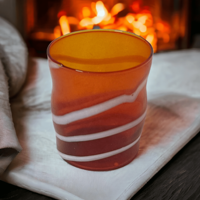 Bougie votive en verre soufflé à la main, orange, en verre sodalime, artisanat indien moderne et luxueux, pour décoration intérieure, Noël, porte, maison, verrerie