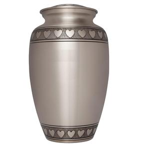 Urnas Decorativas para Cenizas, Urnas de Metal Sólido con Grabado de Corazón de Peltre, Artículos Funerarios, Urnas de Metal para Recuerdos de Cenizas - Product Image 3