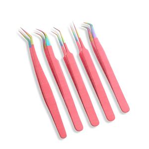 Productos recién llegados Pinzas coloridas para pestañas Volumen de etiqueta privada Pinzas para pestañas de alta densidad al por mayor - Product Image 4