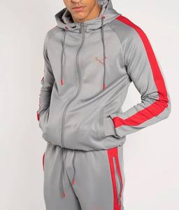 Chándal de compresión deportivo de verano personalizado para hombre, ropa deportiva para correr, conjunto de chándales para hombre con cremallera de doble color - Product Image 6