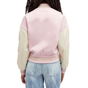 Chaqueta Universitaria Regular para Mujer, Bordada Personalizada, Reversible, Ecológica, de Lona, Chaqueta Deportiva de Otoño Invierno, Elegante, de Seda Cruda - Product Image 2