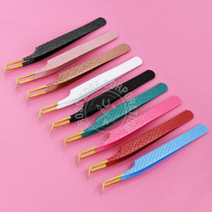 Pince à épiler pour extensions de cils à pointe en fibre, très vendue, 45 pièces, collection classique japonaise russe, outil antidérapant pour cils, durable - Product Image 1