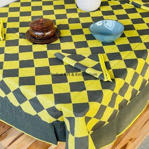 Mantel de Algodón Hecho a Mano en India, Hermoso Mantel de Algodón Estampado a Mano para Bodas, Mantel en Venta - Product Image 5