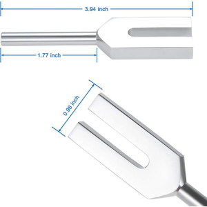 Diapasón de acero inoxidable Angel Tuning de 4096 Hz con martillo de silicona, bolsa de almacenamiento suave y set de diagnóstico - Product Image 3