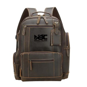 กระเป๋าเป้สะพายหลังหนังกระเป๋าผู้ชายหนังแท้กระเป๋าใส่แล็ปท็อปสำหรับเดินทาง - Product Image 1