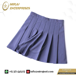 Mode coréenne mini jupes courtes en ligne A solides doux Kawaii uniforme personnalisé été élastique taille haute femmes jupe plissée - Product Image 2