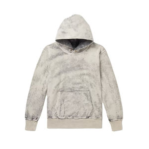 Impression 3D personnalisée lavage à l'acide broderie de détresse sweat à capuche en coton épais éponge française surdimensionné sweats à capuche pour hommes - Product Image 4