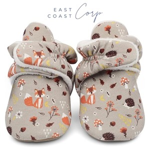 Unisex Cotton Infant Winter Slippers Warm Cosy <b>Fleece</b> Lining Non-Slip Soft Suede Sole Barefoot Feel Fastening Adjustment Western - Product Image 1