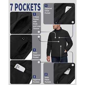 Vestes d'extérieur Veste rigide Veste coupe-vent imperméable haute performance monocouche d'hiver à couture complète Designs avec logo personnalisé Veste imperméable - Product Image 3
