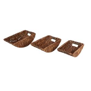 ชุดตะกร้าหวายน้ำ 3 ใบ ตะกร้าเก็บของทำมือ ขายส่ง เป็นมิตรกับสิ่งแวดล้อม ผลิตในเวียดนาม - Product Image 1