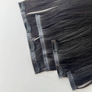 Clip de color negro en extensiones de cabello humano Clip recto rizado en extensiones de cabello humano-Producto más vendido - Product Image 5