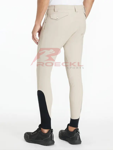 Culotte d'équitation pour hommes personnalisée OEM tissu technique de contrôle de l'humidité coupe ergonomique haute élasticité coupe élégante pratique équestre - Product Image 2