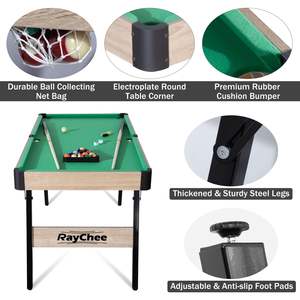 Table de billard pliable avec queues et boules-Table de billard durable, conception compacte et facile à ranger - Product Image 2