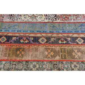 Alfombra Turca Vintage de 3.2x9.8 pies, Alfombra de Pasillo, Alfombra de Lana Azul - Product Image 4